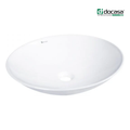 DOCASA K164 490mm Ceramic White Semi Recesses Basin Sinki Tandas Bilik Mandi Bathroom,Dining Area, And Outdoor Murah