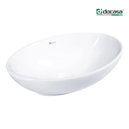 DOCASA K59A 520mm Ceramic White Counter Top Basin Sinki Tandas Bilik Mandi For Bathroom,Dining Area, And Outdoor Murah