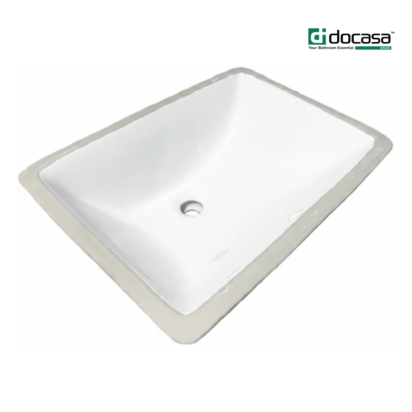 DOCASA 202C 470mm Ceramic White Under Counter Basin Sinki Tandas Bilik Mandi For Bathroom,Dining Area,Outdoor Murah