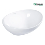 DOCASA 260A 400mm Ceramic White Counter Top Basin Sinki Tandas Bilik Mandi For Bathroom,Dining Area, And Outdoor Murah