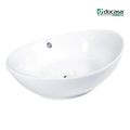 DOCASA 260 590mm Ceramic White Counter Top Basin Sinki Tandas Bilik Mandi For Bathroom,Dining Area, And Outdoor Murah