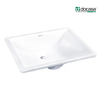 DOCASA 2020 515mm Ceramic White Under Counter Basin Sinki Tandas Bilik Mandi For Bathroom,Dining Area,Outdoor Murah