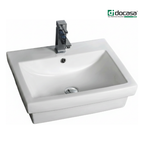 DOCASA 286 535mm Ceramic White Counter Top Basin Sinki Tandas Bilik Mandi For Bathroom,Dining Area, And Outdoor Murah