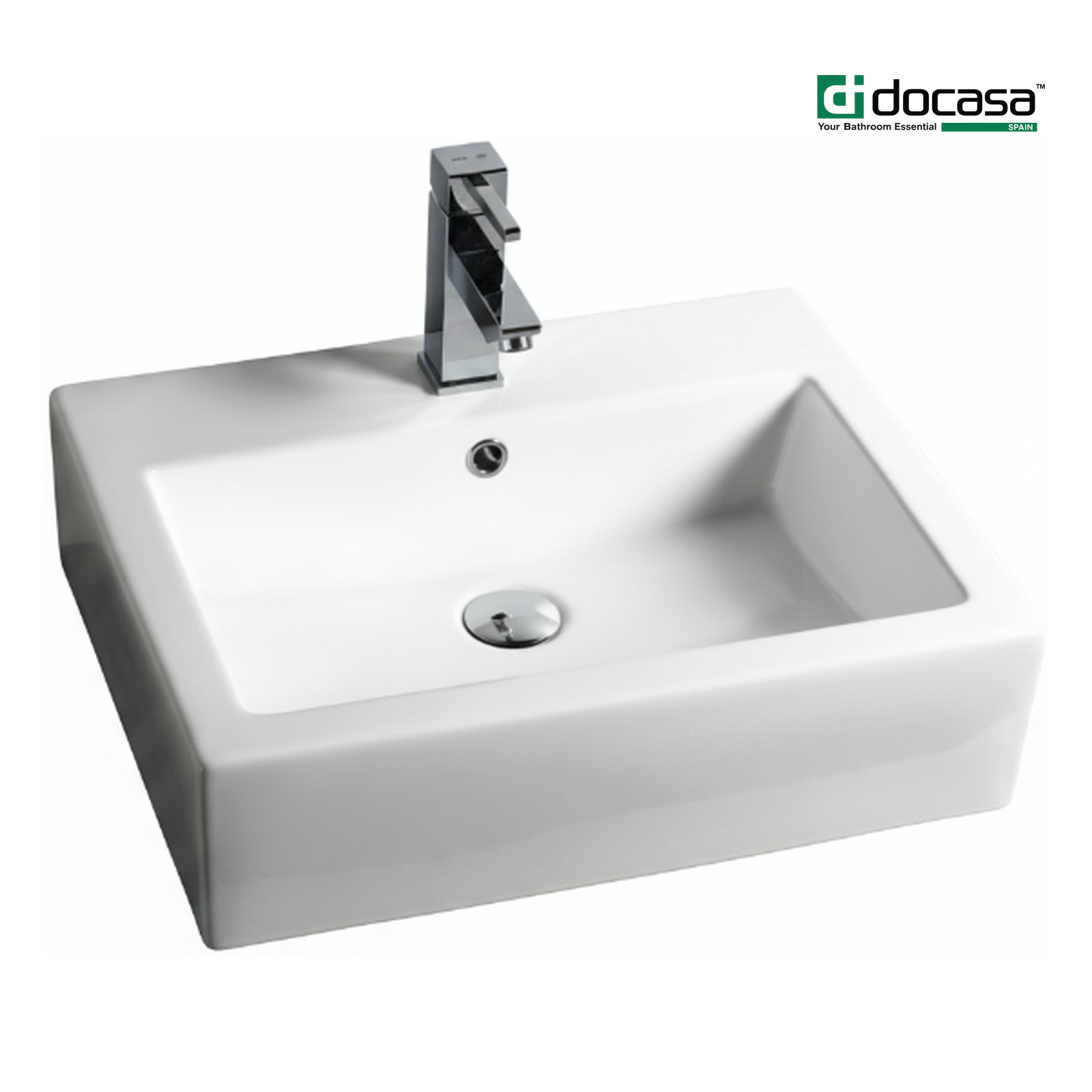 DOCASA 284 560mm Ceramic Counter Top Wall Hung Basin Sinki Tandas Bilik Mandi For Bathroom, Dining Area, And Outdoor