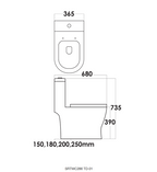 Sorento SRTWC286-SH One Piece Water Closet Twister Flushing Technology S-Trap 150/200/250mm, P-Trap 180mm