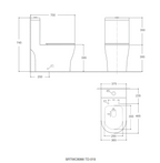 Sorento SRTWC8066-S-BL One Piece Water Closet Twister Flushing Technology S-Trap 250mm