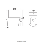 Sorento SRTWC8036-SH-UF One Piece Water Closet Twister Flushing Technology S-Trap 150/200/250/300mm, P-Trap 180mm
