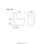 Sorento SRTWC8517-SH-UF One Piece Water Closet Twister Flushing Technology S-Trap 150/200/250mm, P-Trap 180mm