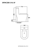 Sorento SRTWC200-S-RL-UF One Piece Water Closet Washdown With Rimless Flushing Technology S-Trap 150/250mm