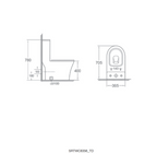 Sorento SRTWC8356-RL One Piece Water Closet Washdown With Rimless Flushing Technology S-Trap 250mm