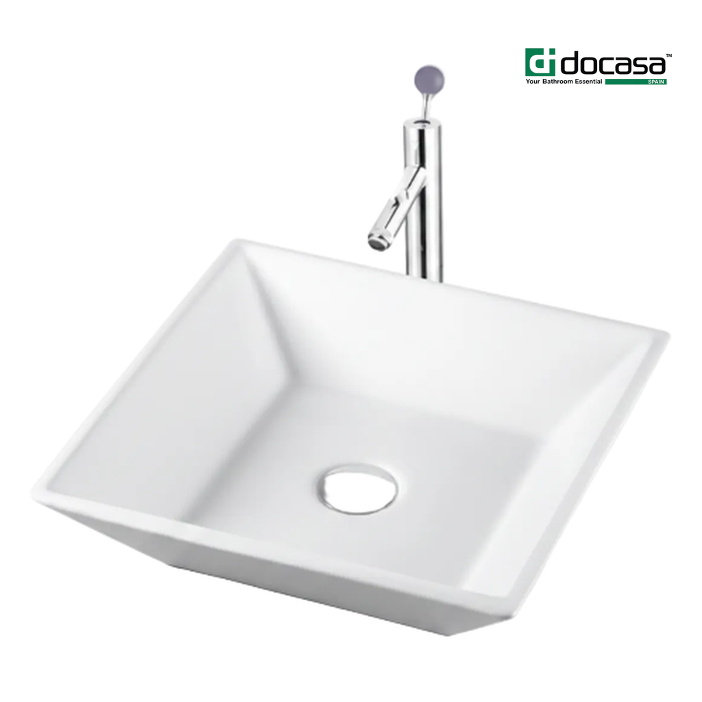 DOCASA 230 415mm Ceramic White Counter Top Basin Sinki Tandas Bilik Mandi For Bathroom,Dining Area, And Outdoor Murah