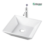 DOCASA 230 415mm Ceramic White Counter Top Basin Sinki Tandas Bilik Mandi For Bathroom,Dining Area, And Outdoor Murah