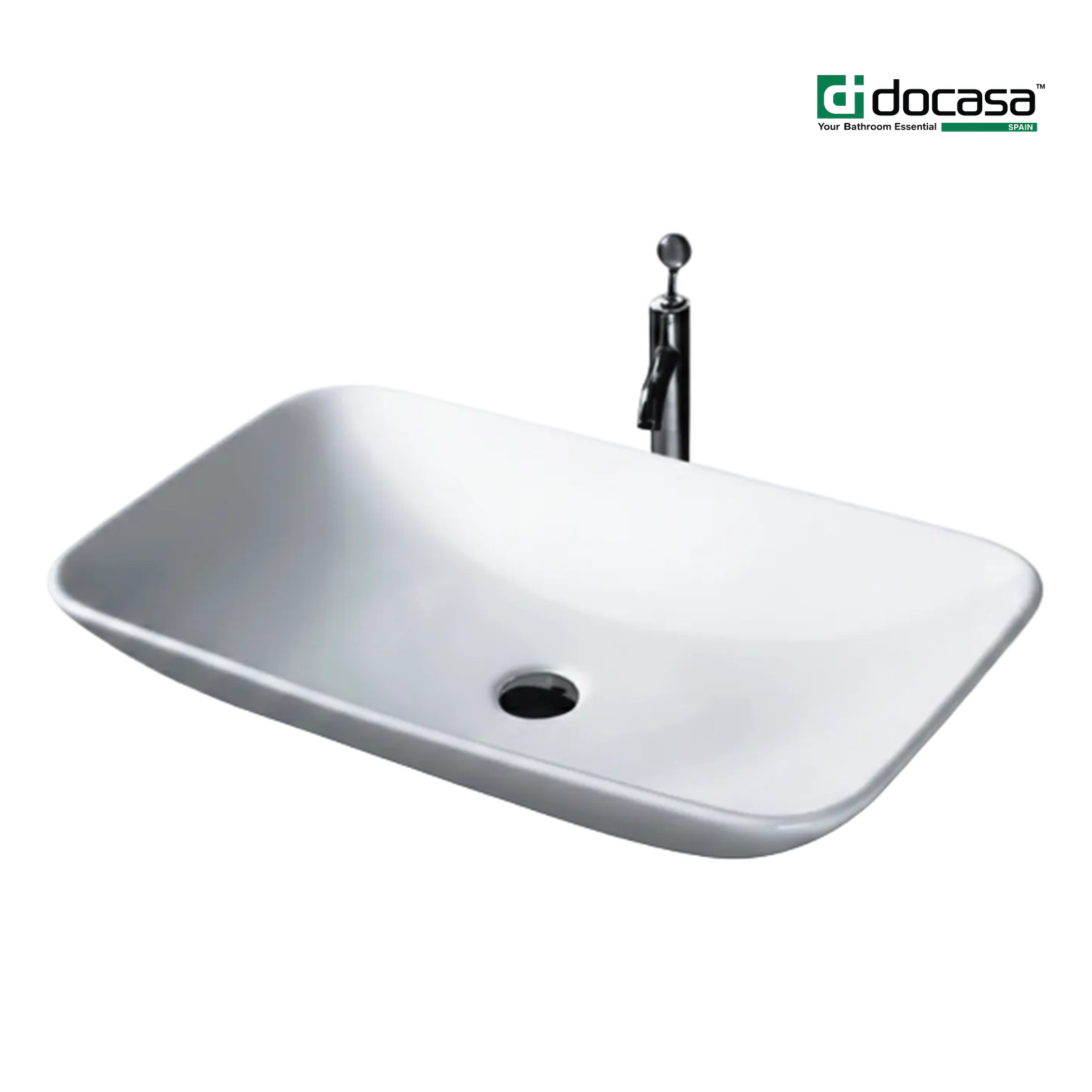 DOCASA K182 690mm Ceramic White Counter Top Basin Sinki Tandas Bilik Mandi For Bathroom,Dining Area, And Outdoor Murah