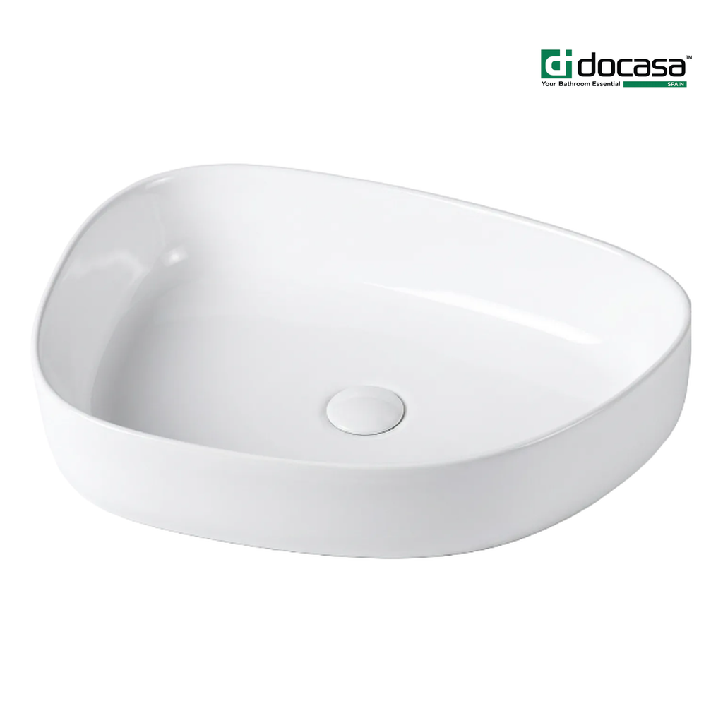DOCASA 3179 550mm Ceramic White Counter Top Basin Sinki Tandas Bilik Mandi For Bathroom,Dining Area, And Outdoor Murah