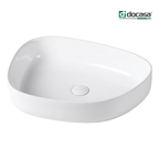 DOCASA 3179 550mm Ceramic White Counter Top Basin Sinki Tandas Bilik Mandi For Bathroom,Dining Area, And Outdoor Murah