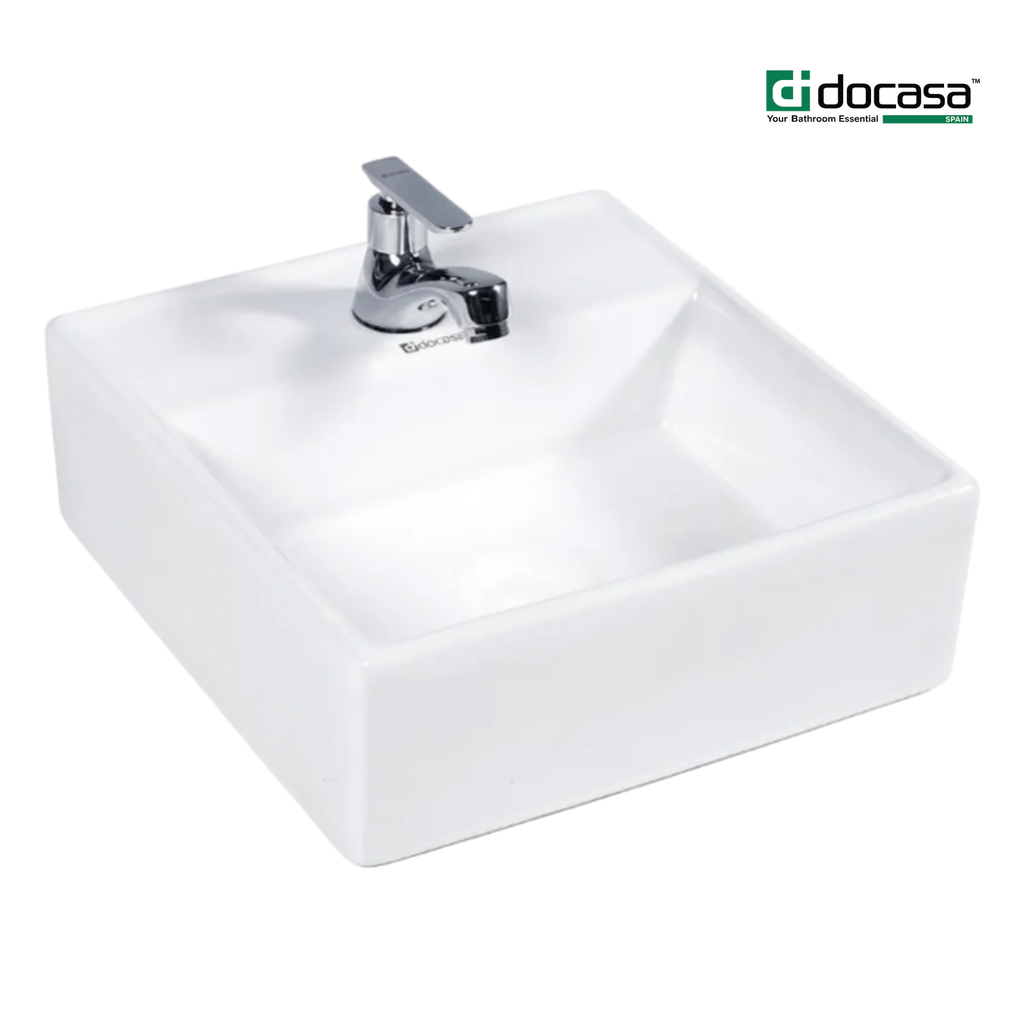 DOCASA B308 280mm Ceramic Wall Hung Basin Sinki Tandas Bilik Mandi For Bathroom, Dining Area, And Outdoor