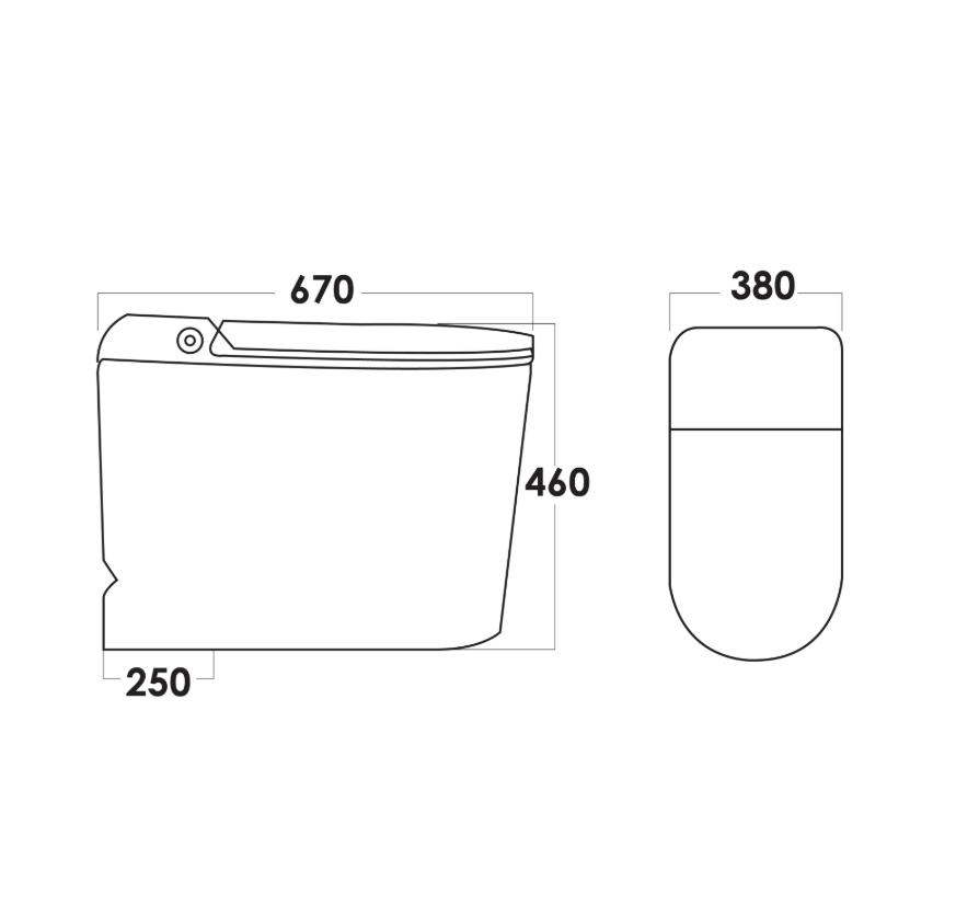 Sorento SRTWC191-G2 Smart Intelligent Water Closet Toilet with Wireless Remote Control | Siphonic Flush | S-Trap 250mm