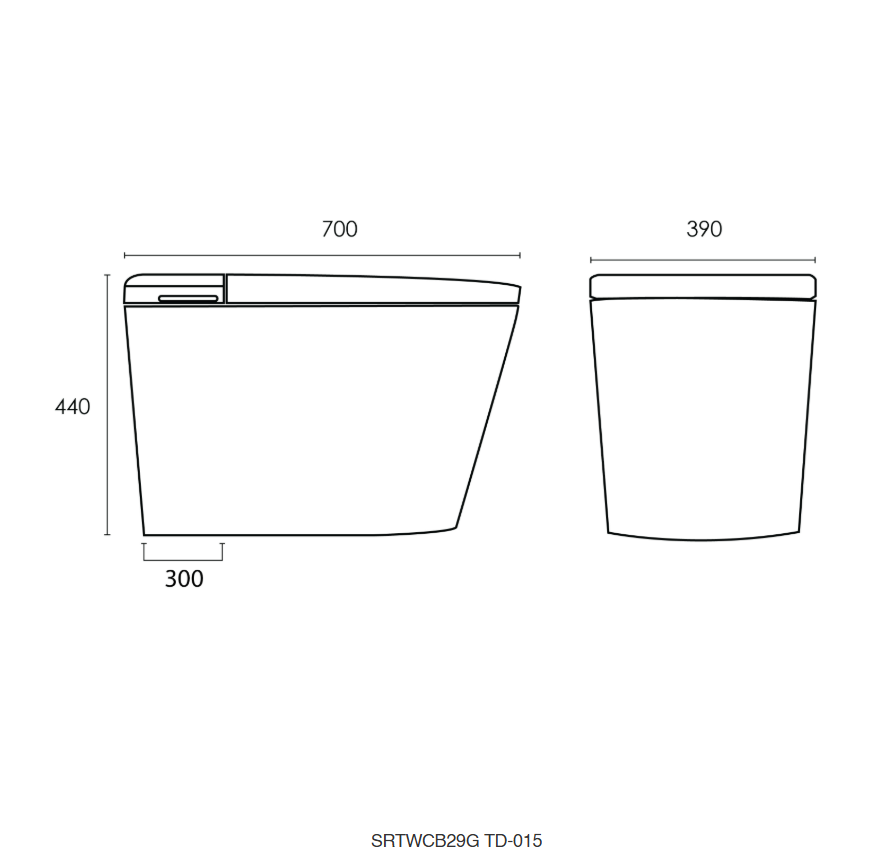 Sorento SRTWC189-G2 Smart Intelligent Water Closet Toilet with Wireless Remote Control | Siphonic Flush | S-Trap 300mm