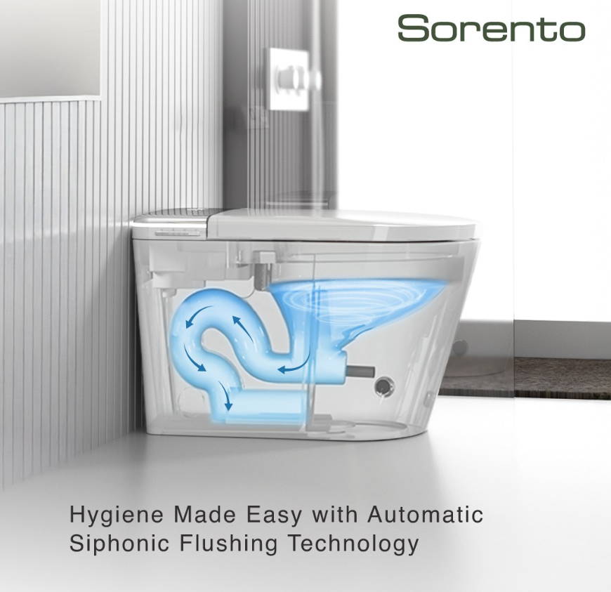 Sorento SRTWC189-G2 Smart Intelligent Water Closet Toilet with Wireless Remote Control | Siphonic Flush | S-Trap 300mm