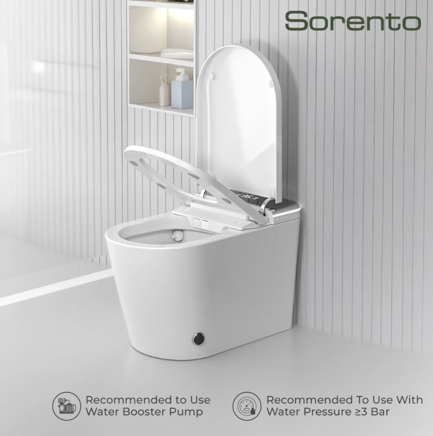 Sorento SRTWC189-G2 Smart Intelligent Water Closet Toilet with Wireless Remote Control | Siphonic Flush | S-Trap 300mm