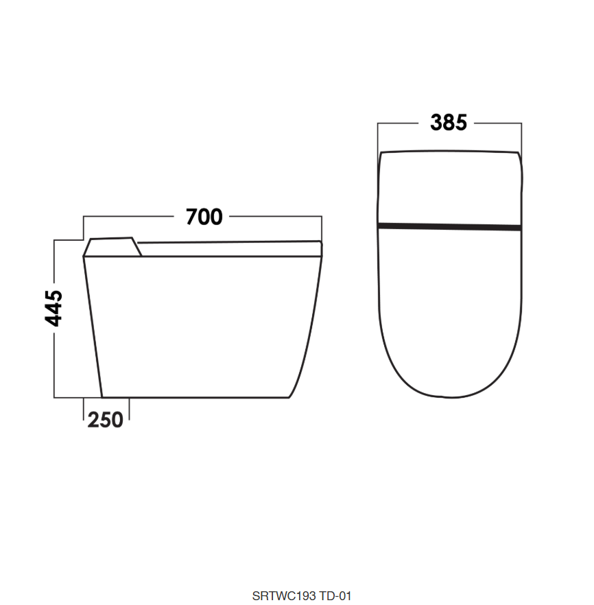 Sorento SRTWC193 Tankless Electronic Pulse Water Closet | Siphonic Flush | S-Trap 250mm