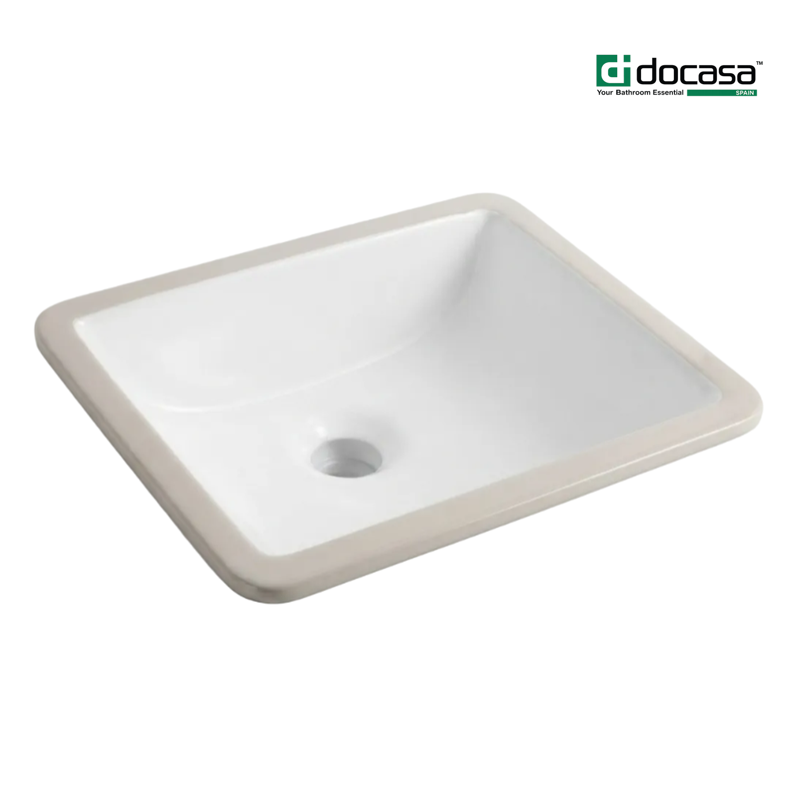 DOCASA 202B 460mm Ceramic White Under Counter Basin Sinki Tandas Bilik Mandi For Bathroom,Dining Area,Outdoor Murah