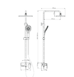 Sorento SRTWT6232-GM 3-Way Exposed Shower Set with Waterfall Spout | Gunmetal | Solid Brass Body
