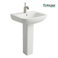 DOCASA BP515 850mm Pedestal Basin White single Pre-punched Tap Hole c/w Overflow