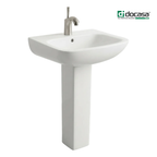 DOCASA BP515 850mm Pedestal Basin White single Pre-punched Tap Hole c/w Overflow