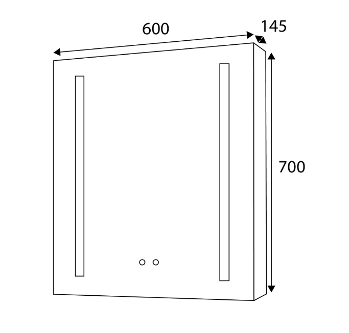 Sorento SRTLMCB902-BL 600mm LED Mirror Cabinet | White | Anti-Fog, Touch Sensor & Dual LED Lighting
