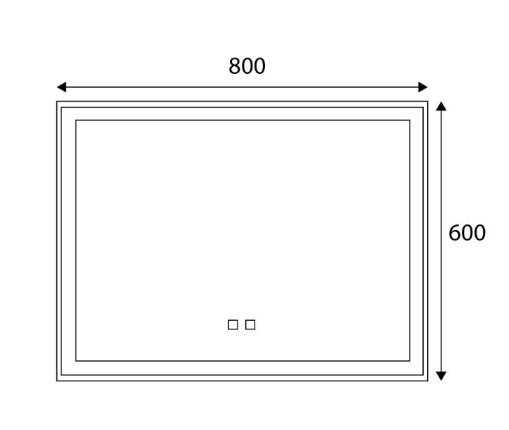 Sorento SRTMRL704 800mm Frameless LED Mirror | Anti-Fog, Touch Sensor & Dual LED Lighting