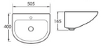 DOCASA B520 505mm Ceramic Wall Hung Basin Sinki Tandas Bilik Mandi For Bathroom, Dining Area, And Outdoor