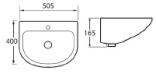 DOCASA B520 505mm Ceramic Wall Hung Basin Sinki Tandas Bilik Mandi For Bathroom, Dining Area, And Outdoor