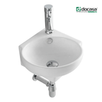 DOCASA B311D 360mm Ceramic Wall Hung Basin Sinki Tandas Bilik Mandi For Bathroom, Dining Area, And Outdoor