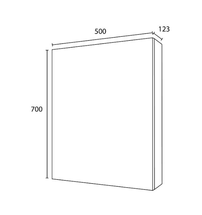 Sorento SRTMCB5060-BL 500mm Aluminium Mirror Cabinet | Black