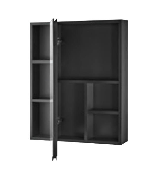 Sorento SRTMCB6071-BL 600mm Aluminium Mirror Cabinet | Black