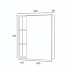 Sorento SRTMCB6071-BL 600mm Aluminium Mirror Cabinet | Black