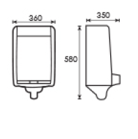 DOCASA WHU111/NZ Wall Hung Urinal Bowl comes with Cleasing Nozzle Top Inlet flush hole with Urinal Flush Valve Muslim