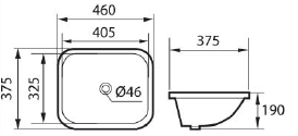 DOCASA 202B 460mm Ceramic White Under Counter Basin Sinki Tandas Bilik Mandi For Bathroom,Dining Area,Outdoor Murah