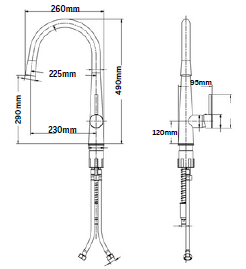 GLORY GLKT2022 Kitchen Pull Out Mixer Tap
