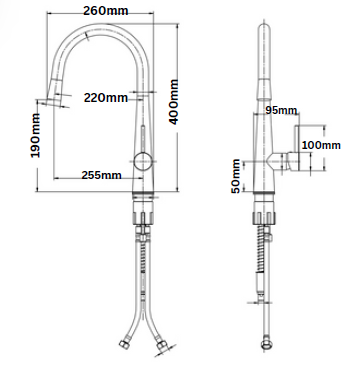 GLORY GLKT2021 Kitchen Pull Out Mixer Tap