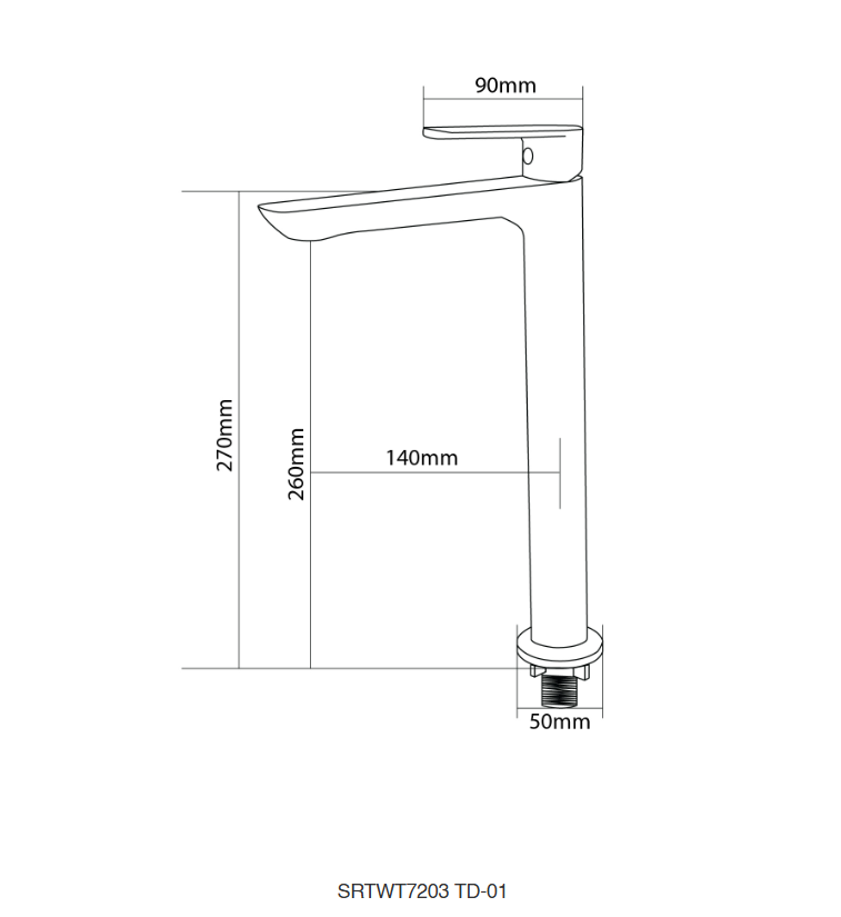 SORENTO SRTWT7203-BL_2 290mm Modern High Basin Cold Tap Matte Black