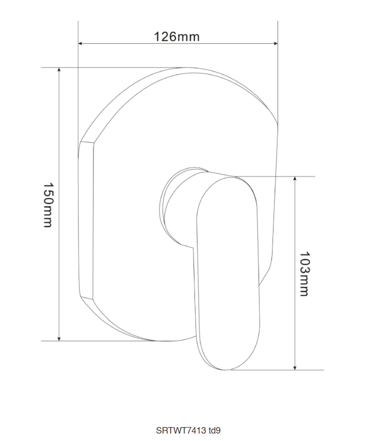 SORENTO SRTWT7433-BL Modern Oval Concealed Manual Shower Valve - Matte Black