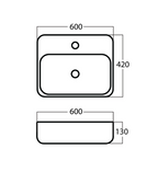 SORENTO SRTWB1516-BL 600mm Rectangular Matte Black Counter Mounting Wash Basin come with single pre-punched tap hole