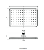 SORENTO SRTSH22614-BL 200mm Matte Black Square Fixed ABS Rain Shower Head