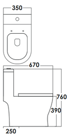 SORENTO SRTWC8383-RL-BL Matte Black One Piece WC Washdown With Rimless