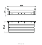 SORENTO SRT764-24-GY 600mm Double Gold Chrome Moveable Towel Shelf