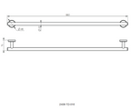 SORENTO SRT2408-GY 800mm Single Gold Chrome Towel Rail - Circle
