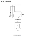 Sorento SRTWC8320-RL-UF One Piece Water Closet Washdown With Rimless Flushing Technology S-Trap 150/200/250mm P-Trap 180mm