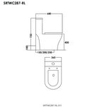 Sorento SRTWC287-RL One Piece Water Closet Washdown With Rimless Flushing Technology S-Trap 150/200/250mm, P-Trap 180 mm